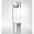 Glass Globe Pinnacle Award w/ Aluminum Base (3"x10 1/2")